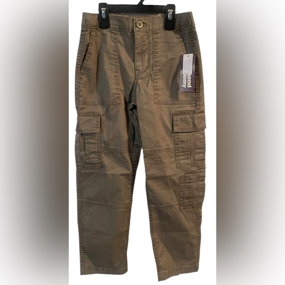 Weekend Academy Boys Cargo Pants Light Taupe Size S‎ Straight Leg Elastic Waist